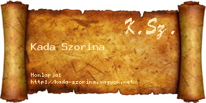 Kada Szorina névjegykártya